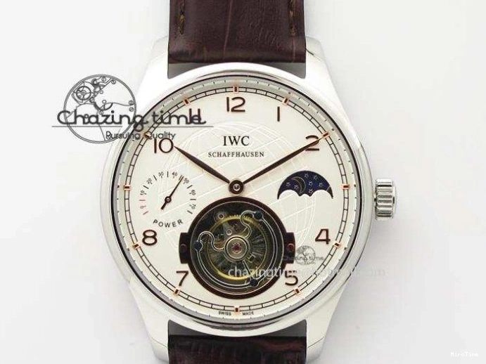 MIROTIME 0719 Supportive Portuguese Chrono IW371431 ZF 1:1 Best Edition Gray Dial On Brown Leather Strap A79350 (Slim Movement) 7261